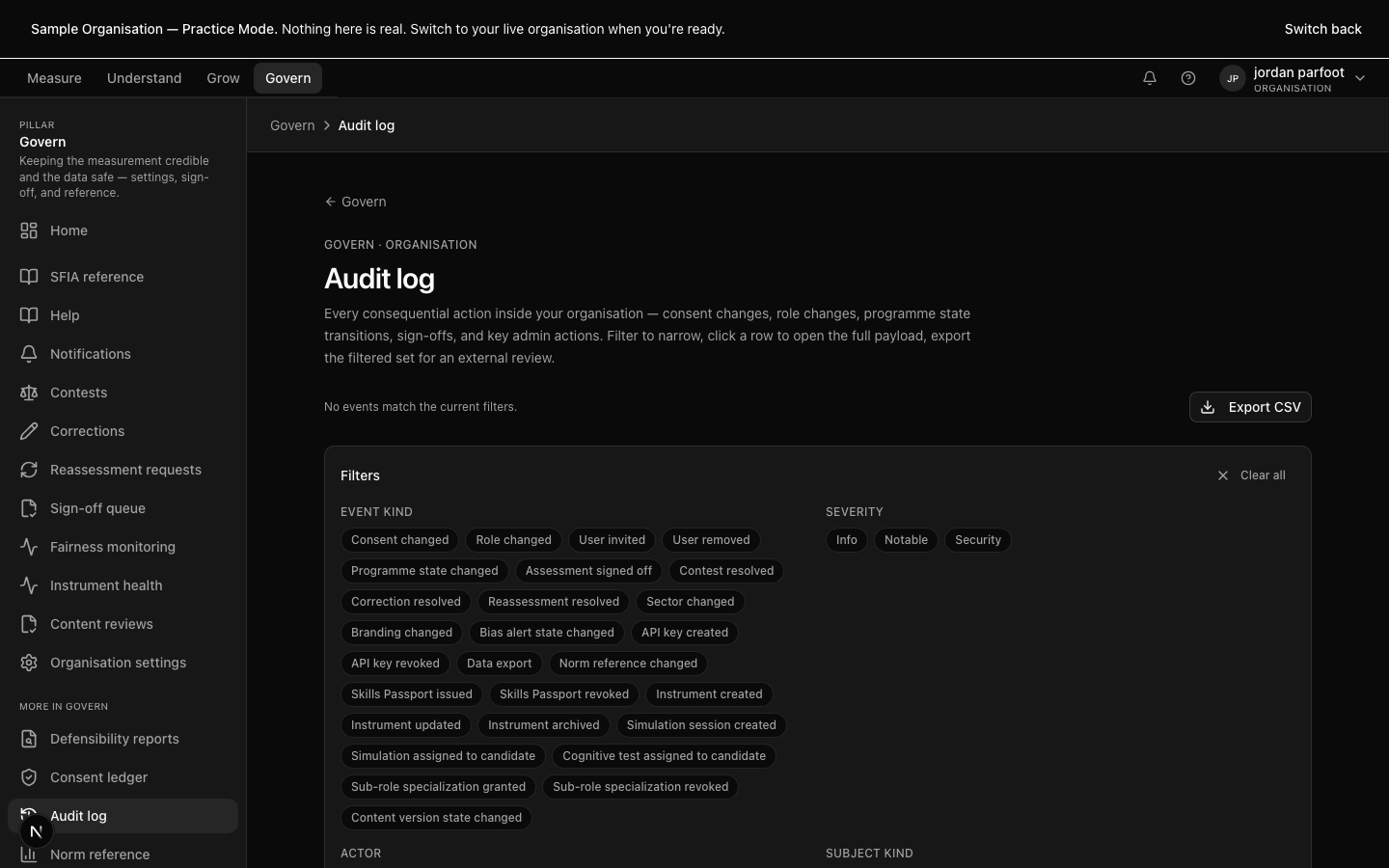 Audit log