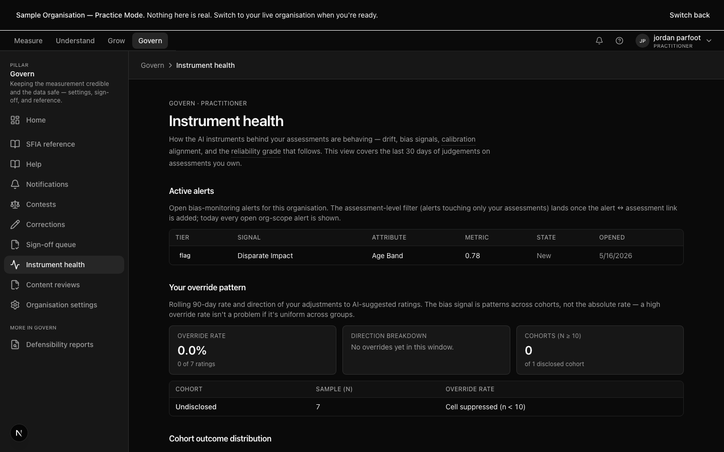 Instrument health